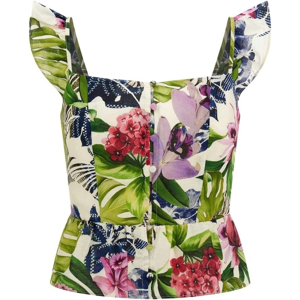 GUESS - Carine Peplum Crop Tank top Sz. Large